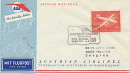 ÖSTERREICH 1959 Erstflug Der Austrian Airlines AUA WIEN - BELGRAD, Jugoslawien - Primeros Vuelos