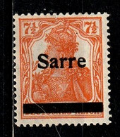 SARRE 5* 7,5p Orange Timbre D'Allemagne 1905/1916 Avec Surcharge - Ungebraucht