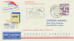 ÖSTERREICH AUA SONDERFLUG 40 Jahre Flugpost 1958 WIEN – FRANKFURT Stempel-Nr. 1 - Primi Voli