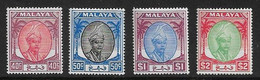 MALAYA - PAHANG 1950 40c, 50c, $1, $2 SG 68/72 MOUNTED MINT Cat £32+ - Pahang