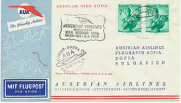 ÖSTERREICH AUA ERSTFLUG 1959 WIEN – SOFIA, Bulgarien (Stempel-Nr. 1) - Erst- U. Sonderflugbriefe