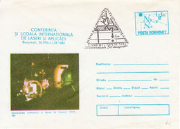Roumanie-Bucarest-30/8/1982-Conférence Internationale-Applications Du Laser-sur Entier Postal Cod 0199/82 - Storia Postale