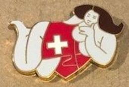 HELVETIA - FEMME BRUNE COUCHEE - SUISSE - SCHWEIZ - SWITZERLAND - SVIZZERA - EGF - 1000 Ex - PIN UP - (GRENAT) - Personnes Célèbres