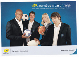 Carte Postale Journées Arbitrage Christophe Dominici Rugby Gégory Coupet Football Olivier Girault Yannick Souvré - Rugby