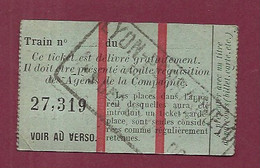 140221 - TICKET CHEMIN DE FER TRAM METRO TRAIN - LYON 27319 Voyageur - Europe