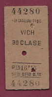 140221 - TICKET CHEMIN DE FER TRAM METRO TRAIN - TRAIN SUISSE 44280 VICH 3A CLASE - Europe