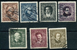 AUSTRIA 1922 Musicians' Fund Set Mint Postally Used.  Michel 418-24A. - Unused Stamps