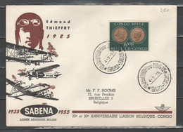 Congo Belga 1955 - Anniversario Collegamento Belgio-Congo - E. Thieffry          (g7320) - Briefe U. Dokumente