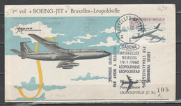 Belgio 1960 - Primo Volo Boeing Jet Sabena Bruxelles-Léopoldville           (g7321) - Lettres & Documents