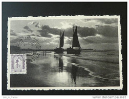 Carte Maximum, Maximum Card, Bateau Voilier Sailing Ship Timbre Anti-tuberculose 1956 Belgique Belgium - 1951-1960