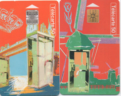 Lot De 2 Télécartes : Série Cabine Téléphonique : Londres #4 Et Amsterdam #6 - 1999