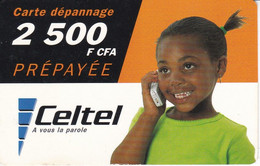 TARJETA DE BURKINA FASO DE 2500 FCFA DE CELTEL (NIÑA) DATE 31/01/2004 - Burkina Faso