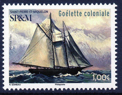 St Pierre Et Miquelon 2021 - Bateau Goélette Coloniale - 1 Val Neuf // Mnh - Nuovi