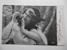 Delcampe - Spectacle Cabaret, Artiste Mlle Louise WILLY - CPA Alterocca Terni - Portrait Belle Femme Et Grappe De Raisin - Kabarett