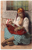 11232" MAURESQUE ET SON ENFANT" ANIMATA -VERA FOTO -CART NON SPED - Afrika