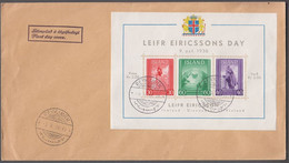 1938. Leif-Eriksson. BLOCK With 30+60+40. FDC REYKJAVIK -9.10.38. (Michel BLOCK 2) - JF414823 - Storia Postale