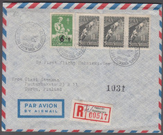 1947. FINLAND First Flight Helsinki - New York 21 6 47. Nice Franking With 6+1 On 5 M... () - JF414824 - Covers & Documents