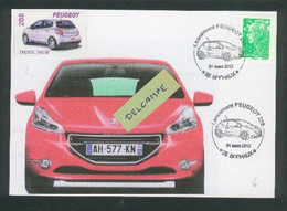 Lancement Peugeot 208 - Sochaux 31 Mars 2012 - Vignette - Timbre - PKW