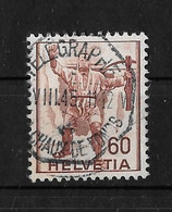 1941 HISTORISCHE BILDER → Willhelm Tell 8-eckiger Telegraphen Stempel La Chaux-de-Fonds 15.VIII.45 / 11-12 - Telegraafzegels