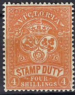 AUSTRALIE Victoria "Fiscaux-Postaux" 1880: Le Y&T 8  Neuf*, Forte Cote - Mint Stamps