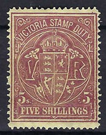 AUSTRALIE Victoria "Fiscaux-Postaux" 1880: Le Y&T 9  Neuf* - Mint Stamps