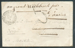 Enveloppe Avec Càd CORPS EXPEDITIONNAIRE D'ITALIE 2° DIVISION 4 Juillet 1860 vers Bruxelles (biffé) Et Renvoi Vers WILLE - Army Postmarks (before 1900)