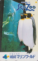 TC JAPON / 110-011 - ANIMAL - OISEAU - MANCHOT EMPEREUR & PLONGEE - EMPEROR PENGUIN BIRD MANTA & DIVING JAPAN PC -  5454 - Pingueinos