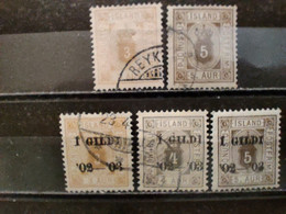 ISLANDE - 1876/1901 N° 3A O -  5 O - 10A O - 11 O - 12A * - à 8% Côte (voir Scan) - Sonstige & Ohne Zuordnung