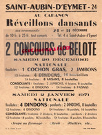 24- ST SAINT AUBIN D' EYMET - RARE AFFICHE AU CABANON CONCOURS DE BELOTE NATIONALE 2 JANVIER 1971-REVEILLON - Manifesti