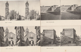 MONZA LOMBARDIA ITALIE LOT 4 CARTES STEREOSCOPIQUES RARES - Stereoscope Cards