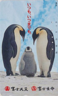 TC JAPON / 110-011 - ANIMAL OISEAU - MANCHOT EMPEREUR & Bébé - EMPEROR PENGUIN BIRD JAPAN Phonecard - BE 5462 - Pinguins