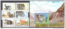 1996. Tajikistan, WWF, Wild Cats, 6v + S/s, Mint/** - Tayikistán
