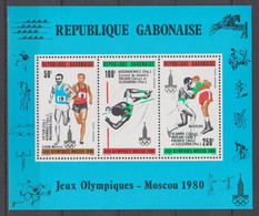 Gabon  JO Moscou 1980 Overprnt Perf  ** MNH - Ete 1980: Moscou