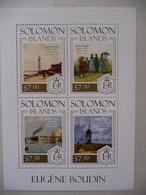 Salomon, Solomon Islands  2013 N°Y&T  1940/43  "Tableaux Eugene Boudin " Feuillet De 4 V  Neuf - Isole Salomone (1978-...)
