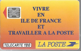 CARTE-PUBLIC-F-137B-1990-120U-SC5 An-Trou 6-LA POSTE-Ile De France-5 Impact 21427-UTILIS EE-  TBE- - 1990