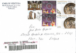 Portugal Registered Cover Jewelry And Cathedral Stamps - Storia Postale