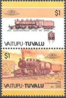 TUVALU-Vaitupu 1986 Raiways Train Locomotive Ser.II 25c Se-te. ERROR:no Blue - Tuvalu