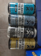 BAHAMAS : PIRATE REPUBLIC  4 Labels From Cans : WhiteAle , IPA, Stout , Kolsch  RARE - Birra