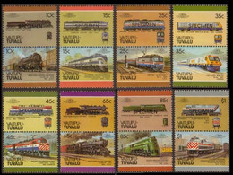 TUVALU-Vaitupu 1987 SPECIMEN Locomotives Ser.III Se-tenant PAIRS:8 (16 Stamps) - Tuvalu