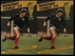 TUVALU-Nanumaga 1986 World Cup Mexico Soccer Football $4 IMPERF.PAIR - Tuvalu