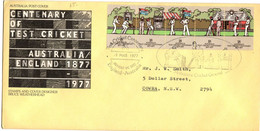 Australia PM 525 1977  Postmark Collection,Test Cricket Centenary,souvenir Cover - Marcophilie