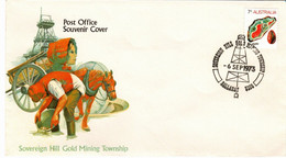 Australia PMP 6 1972   Postmark Collection Sovereign Hill Gold Mining,souvenir Cover,dated 6 Sept - Marcophilie