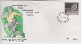 Australia 1981 South Queensland Junior Rugby League 11th Intra-State Carnival,souvenir Cover - Poststempel