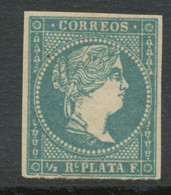 SPANISCH-WESTINDIEN 1857 Königin Isabella II ½ R. Blau Postfrisch MEHRFACH-ABART - Altri - America