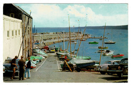 Ref 1467 - 1970 Postcard - Cars At The Jetty & Harbour - New Quay Cardiganshire Wales - Cardiganshire