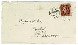 Ref 1469 - Scotland 1872 - !d Plate 119 Cover - Edinburgh To Inspector Of Poor Dunoon - Super Postmark - Storia Postale