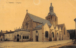 Fismes        51            L'église.  Colorisée Et Toilée              (voir Scan) - Fismes