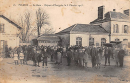 Fismes        51               La Gare. Départ D' Immigrés 3 Février 1915     (voir Scan) - Fismes