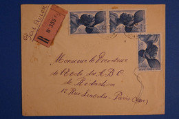 K18 AOF COTE IVOIRE  BELLE  LETTRE RECOM. 1938 ABIDJAN POUR  PARIS + PAIRE T.P +++ AFFRANCH. INTERESSANT - Lettres & Documents