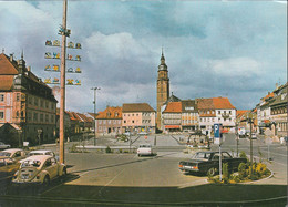 D-97631 Bad Königshofen - Marktplatz - Cars - Mercedes - VW Käfer - Ford Taunus - 2x Nice Stamps - Bad Königshofen